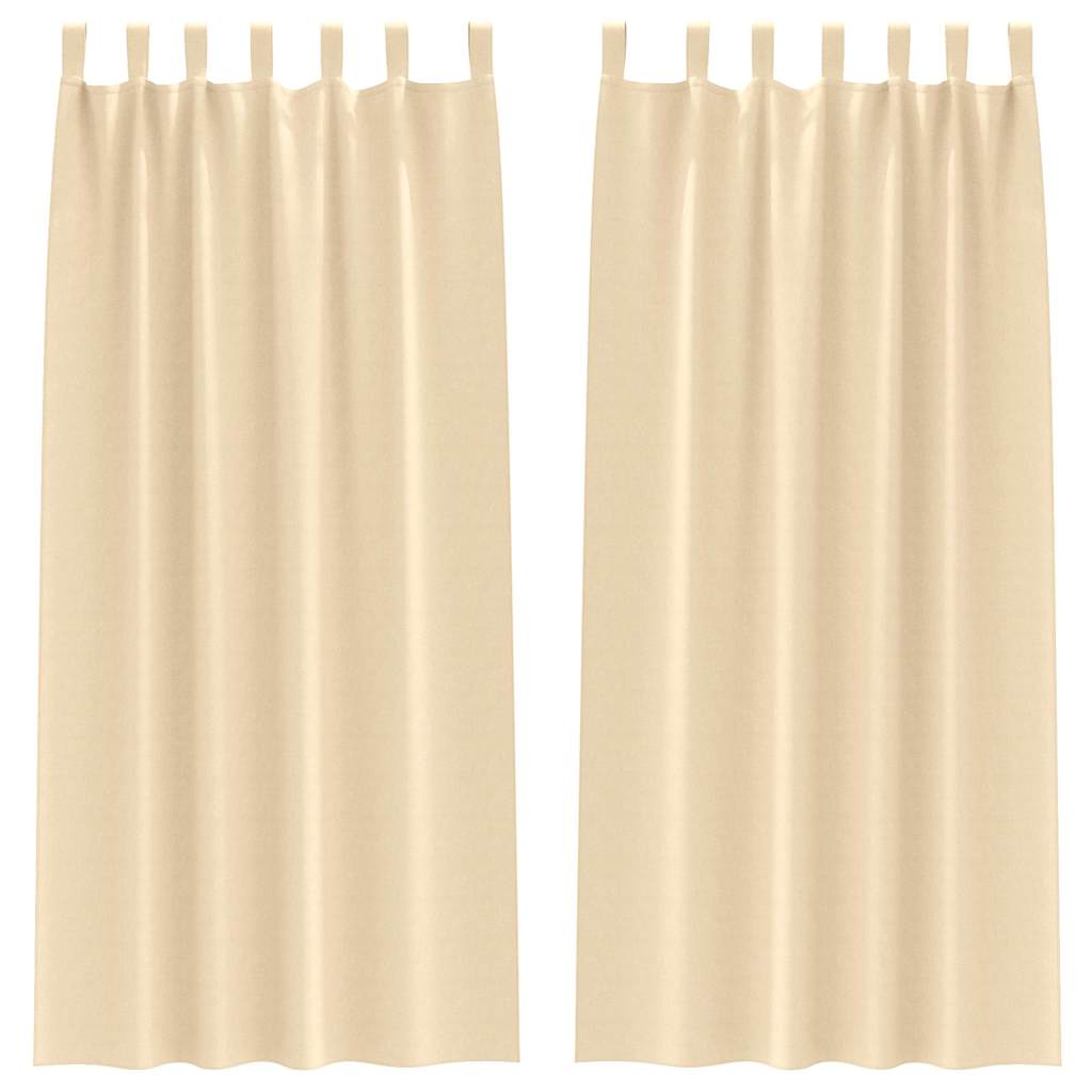 Tende Blackout con Anelli 2 pz Crema 225 x 140 cm Poliestere