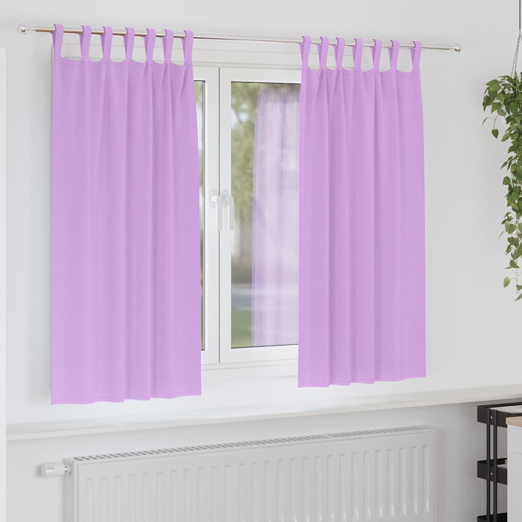 Tende Blackout con Anelli 2 pz Viola 175 x 140 cm Poliestere