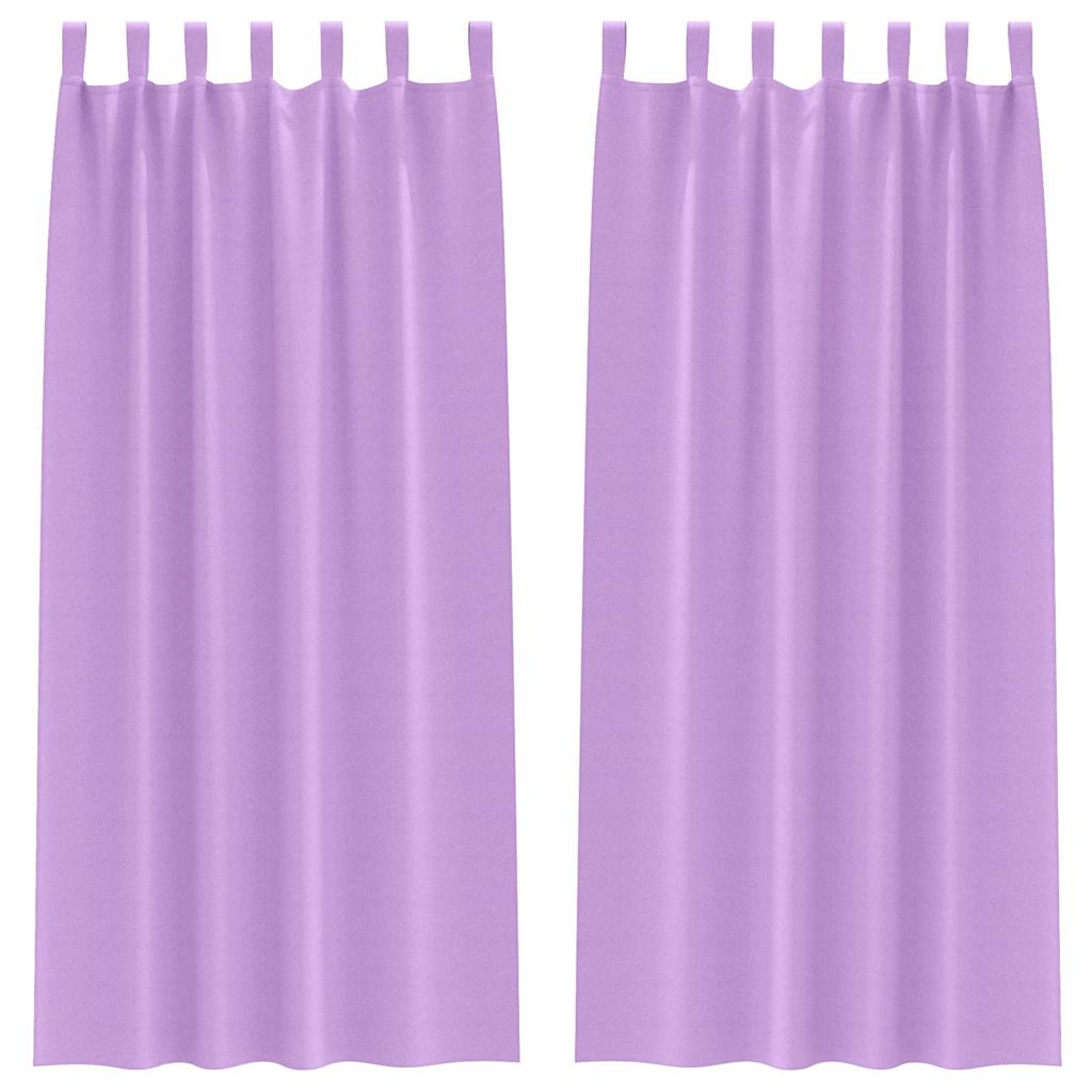 Tende Blackout con Anelli 2 pz Viola 260 x 140 cm Poliestere
