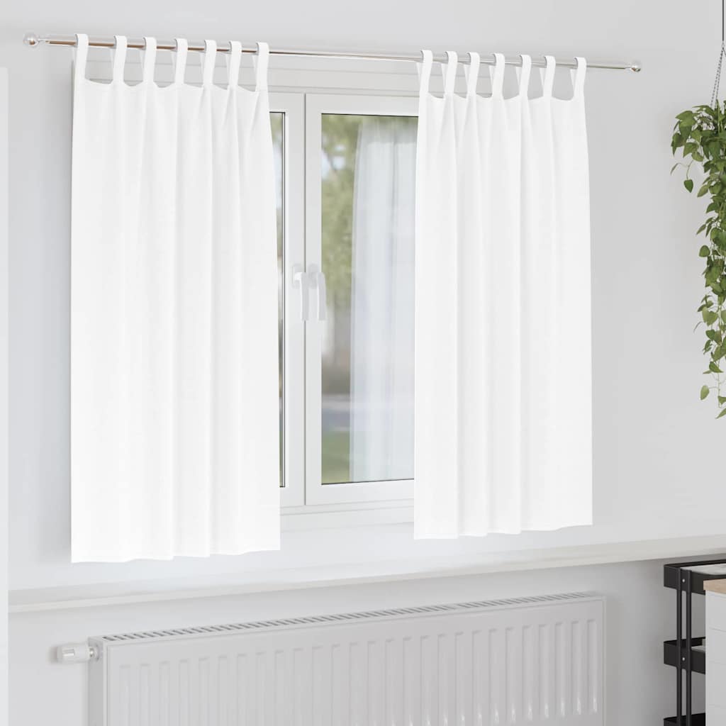 Tende Blackout con Anelli 2 pz Bianco Puro 175 x 140 cm