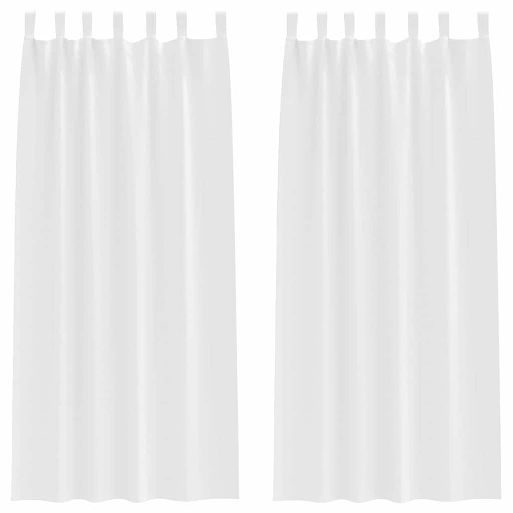 Tende Blackout con Anelli 2 pz Bianco Puro 225 x 140 cm