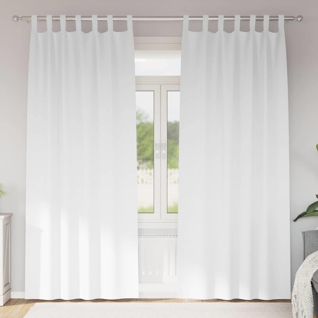 Tende Blackout con Anelli 2 pz Bianco Puro 260 x 140 cm