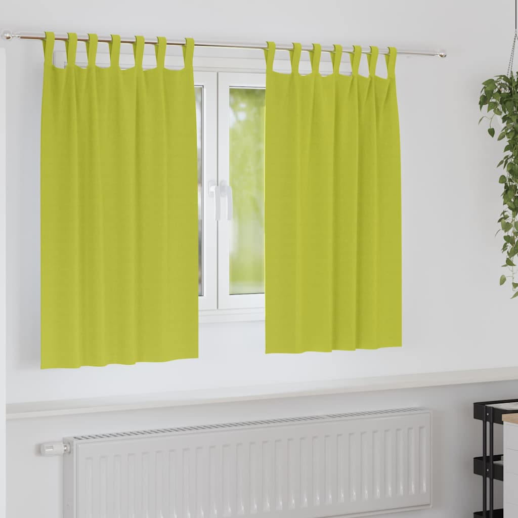 Tende Blackout con Anelli 2 pz Verde 140 x 140 cm Poliestere