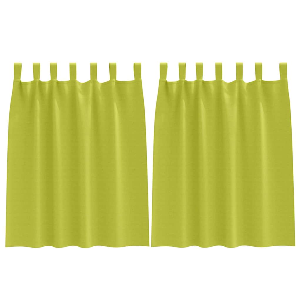 Tende Blackout con Anelli 2 pz Verde 140 x 140 cm Poliestere