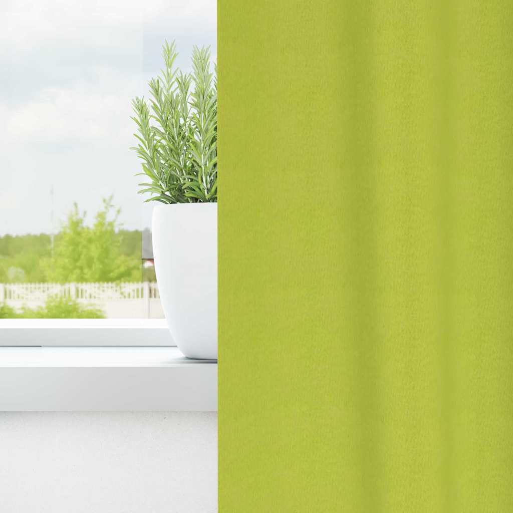 Tende Blackout con Anelli 2 pz Verde 175 x 140 cm Poliestere