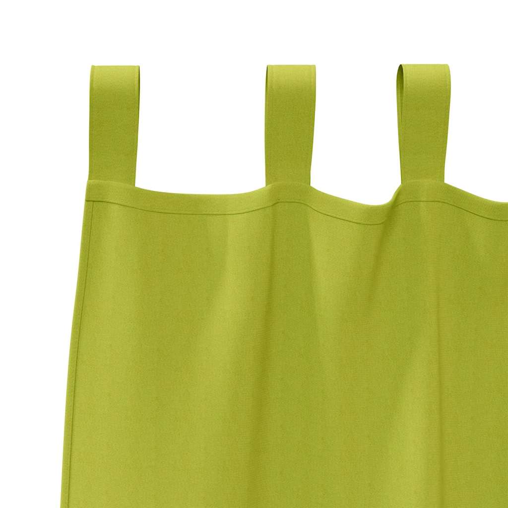 Tende Blackout con Anelli 2 pz Verde 225 x 140 cm Poliestere