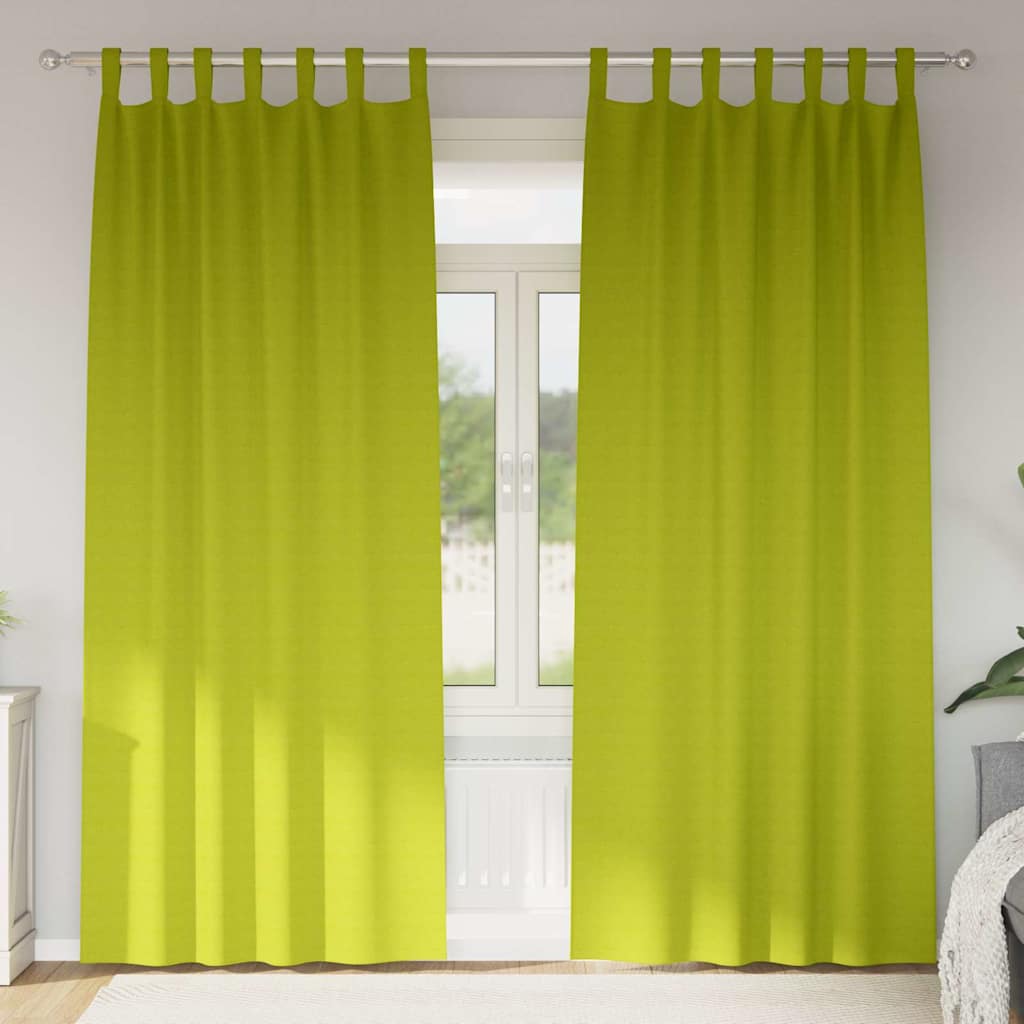 Tende Blackout con Anelli 2 pz Verde 260 x 140 cm Poliestere