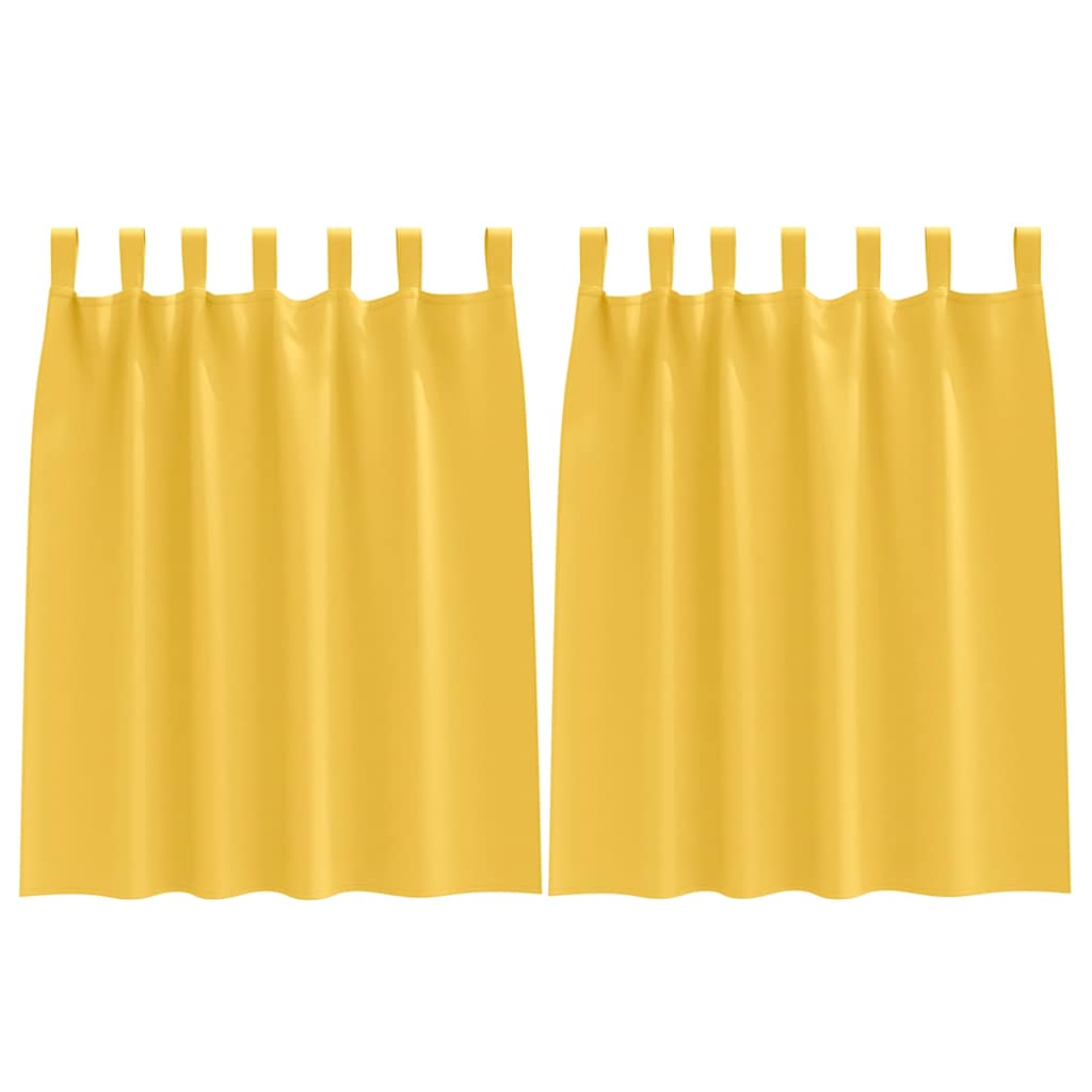Tende Blackout con Anelli 2 pz Giallo Senape 140 x 140 cm