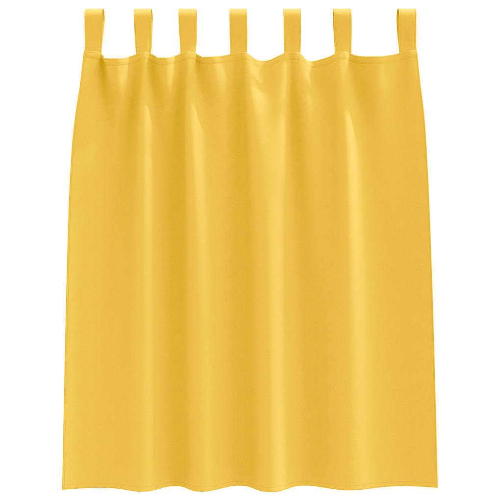 Tende Blackout con Anelli 2 pz Giallo Senape 140 x 140 cm