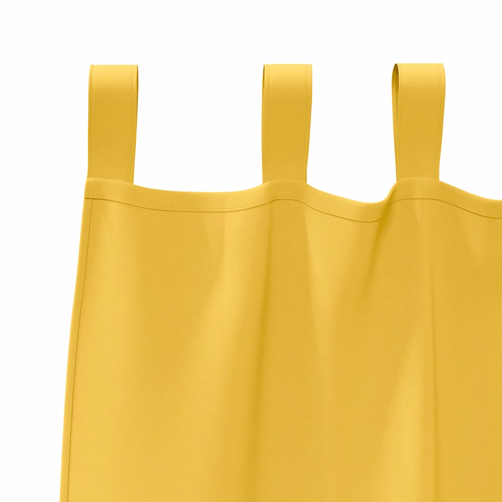 Tende Blackout con Anelli 2 pz Giallo Senape 140 x 140 cm
