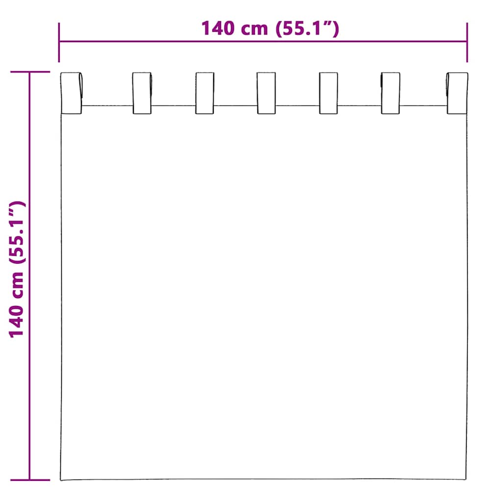 Tende Blackout con Anelli 2 pz Giallo Senape 140 x 140 cm
