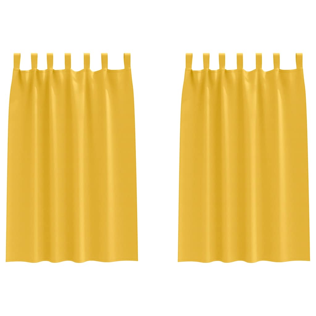 Tende Blackout con Anelli 2 pz Giallo Senape 175 x 140 cm
