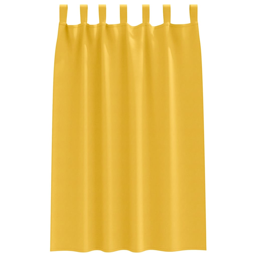 Tende Blackout con Anelli 2 pz Giallo Senape 175 x 140 cm