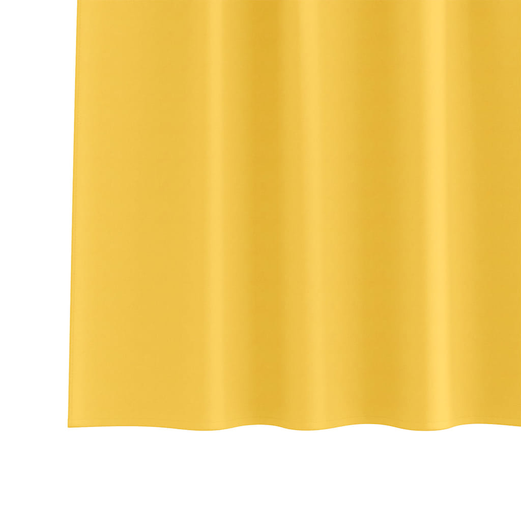 Tende Blackout con Anelli 2 pz Giallo Senape 175 x 140 cm