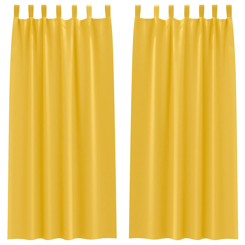 Tende Blackout con Anelli 2 pz Giallo Senape 225 x 140 cm