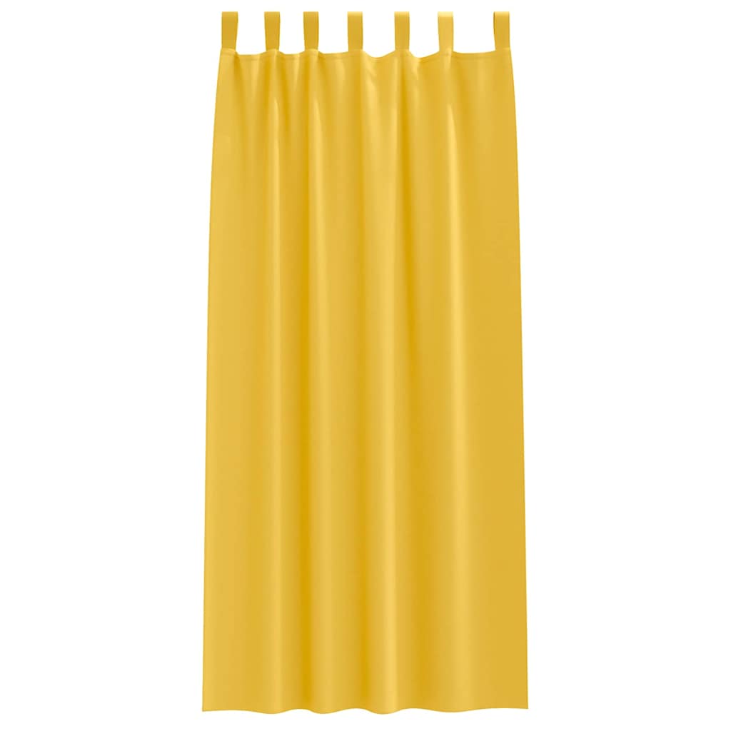 Tende Blackout con Anelli 2 pz Giallo Senape 245 x 140 cm