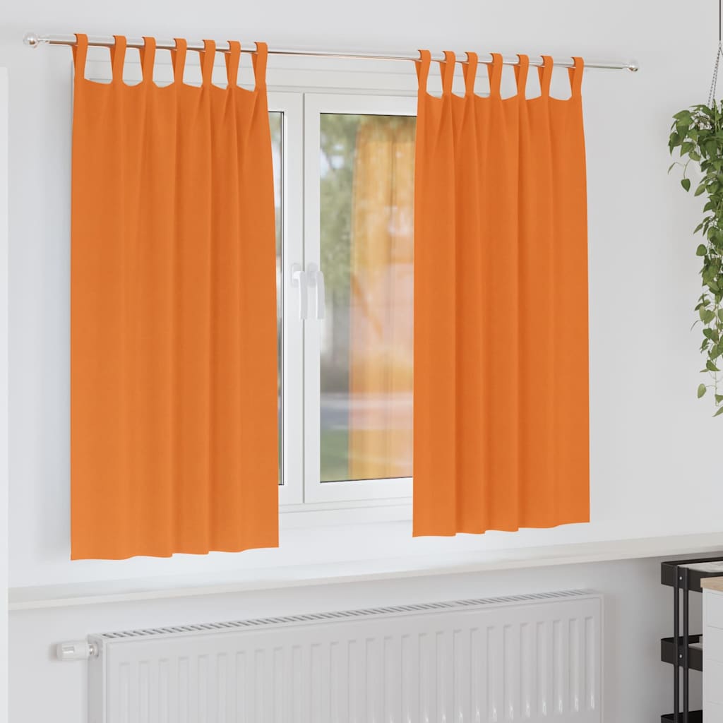 Tende Blackout con Anelli 2 pz Arancione Vivo 175 x 140 cm