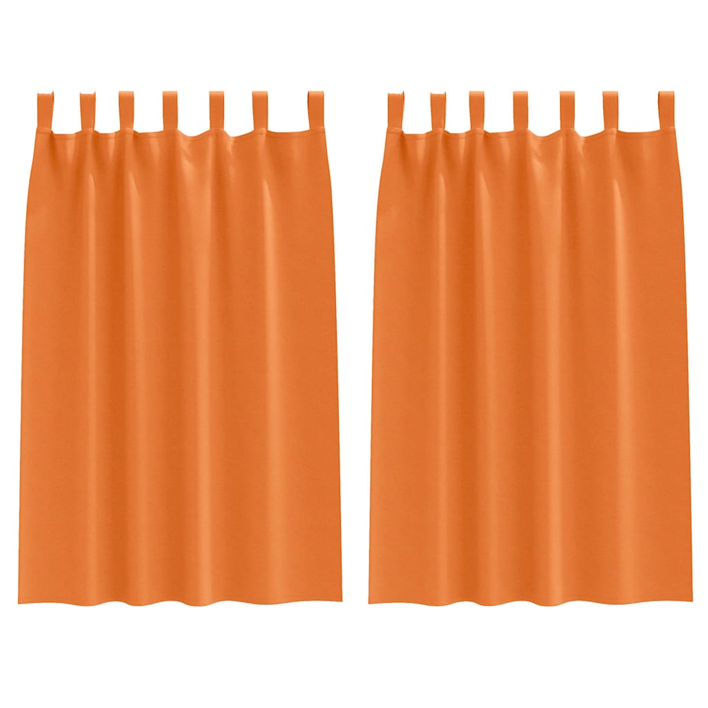 Tende Blackout con Anelli 2 pz Arancione Vivo 175 x 140 cm