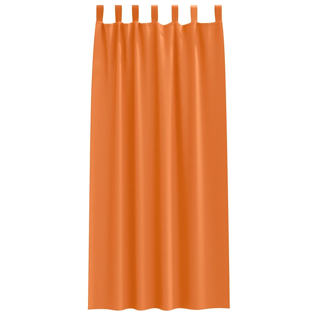 Tende Blackout con Anelli 2 pz Arancione Vivo 225 x 140 cm