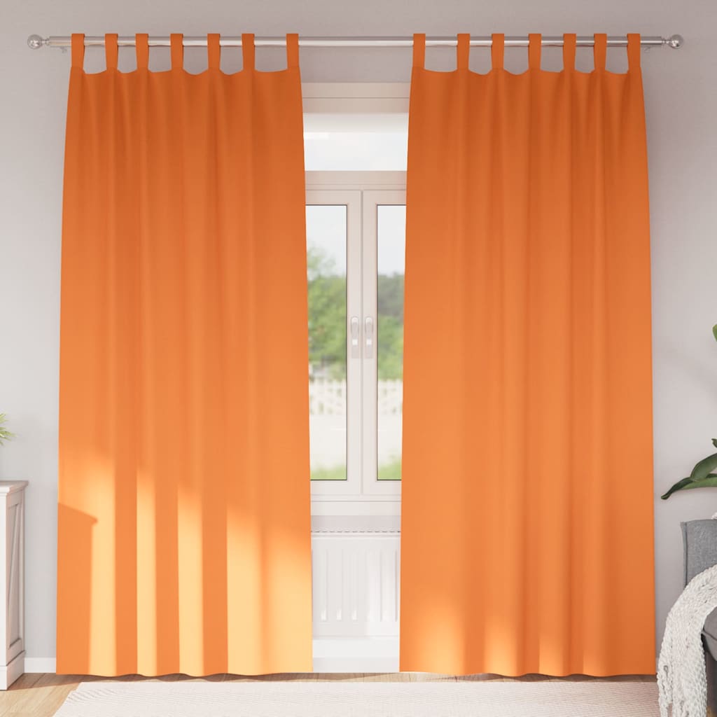 Tende Blackout con Anelli 2 pz Arancione Vivo 245 x 140 cm
