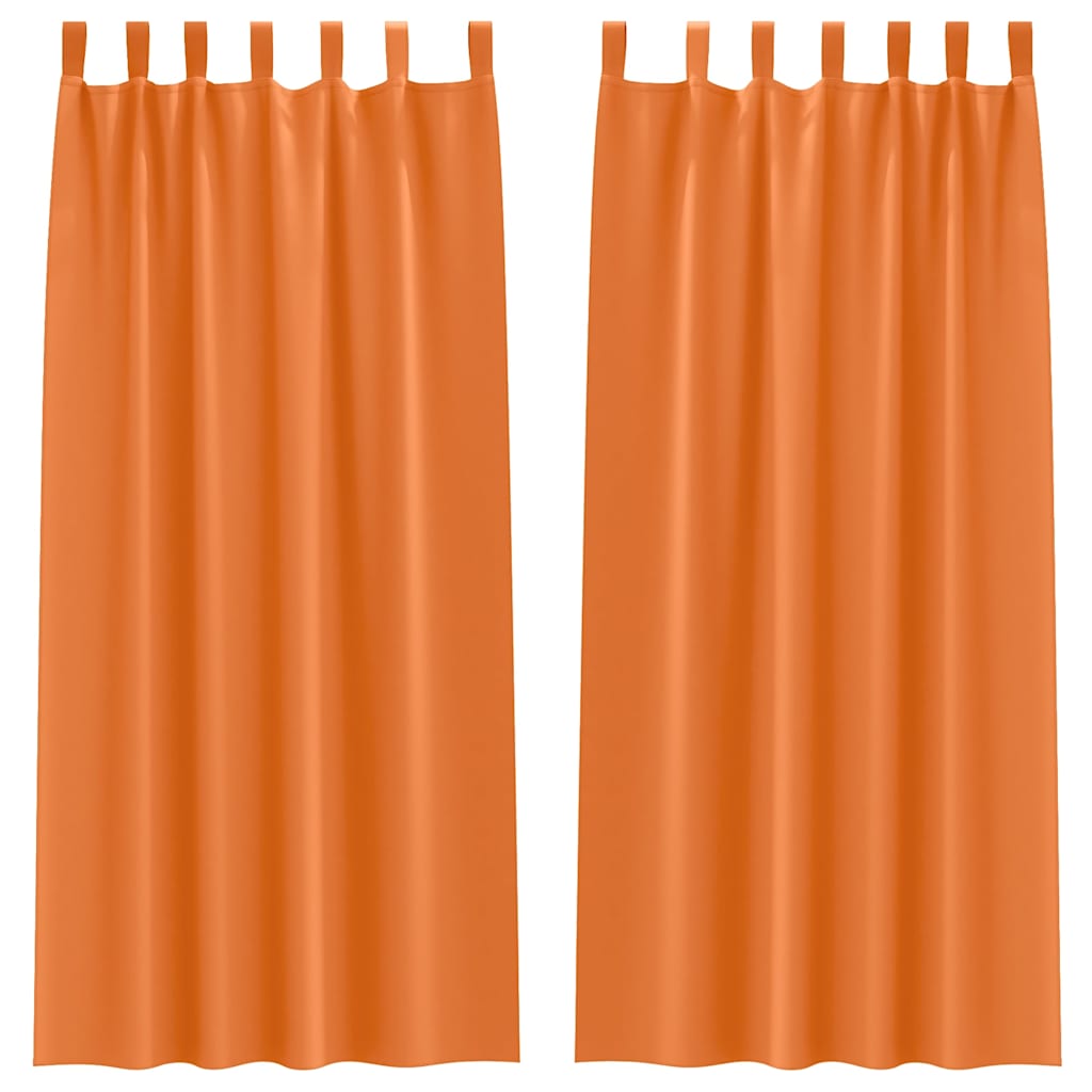 Tende Blackout con Anelli 2 pz Arancione Vivo 260 x 140 cm