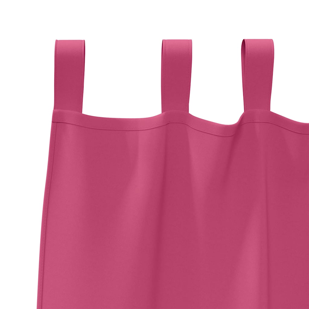 Tende Blackout con Anelli 2 pz Rosa Vivo 140 x 140 cm