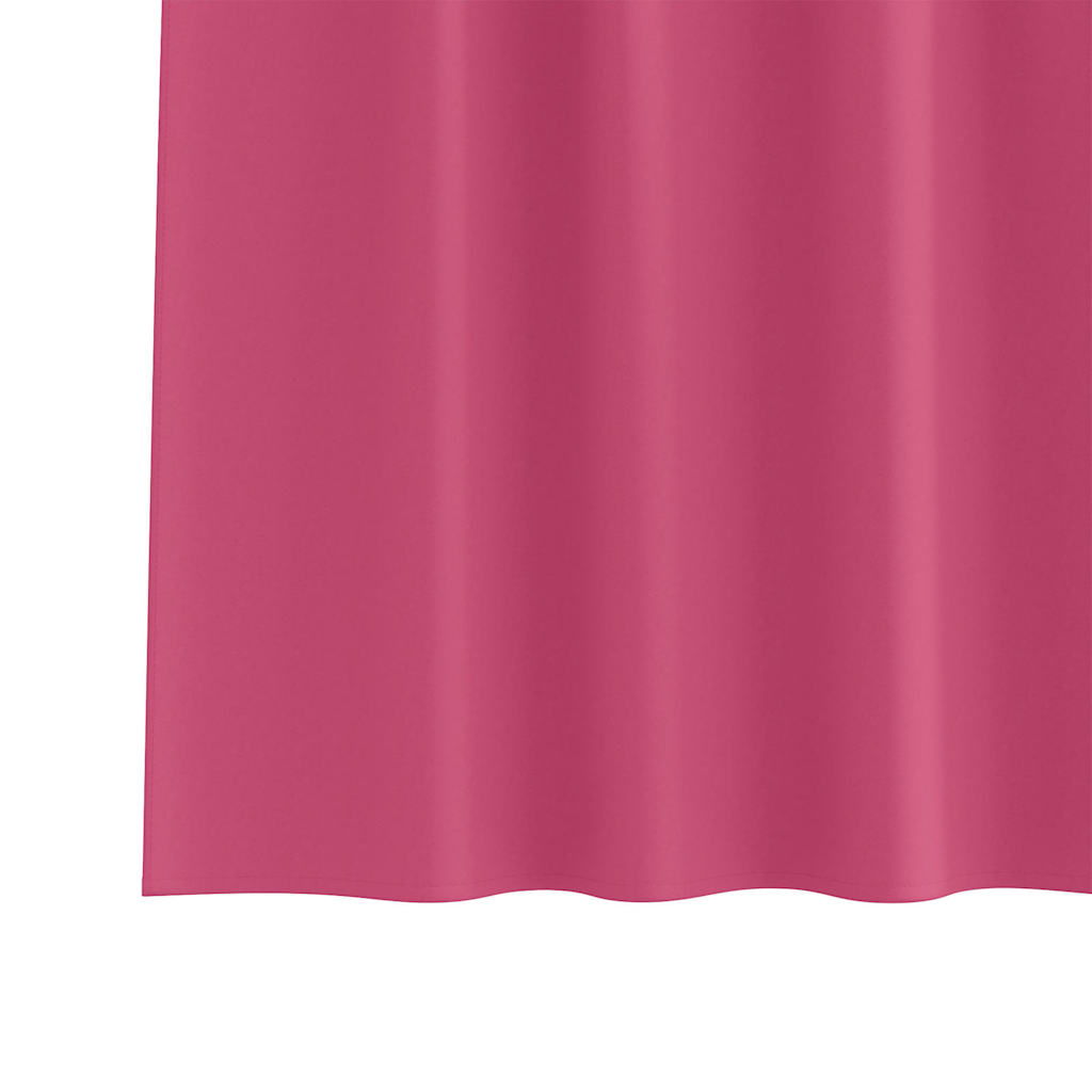 Tende Blackout con Anelli 2 pz Rosa Vivo 140 x 140 cm