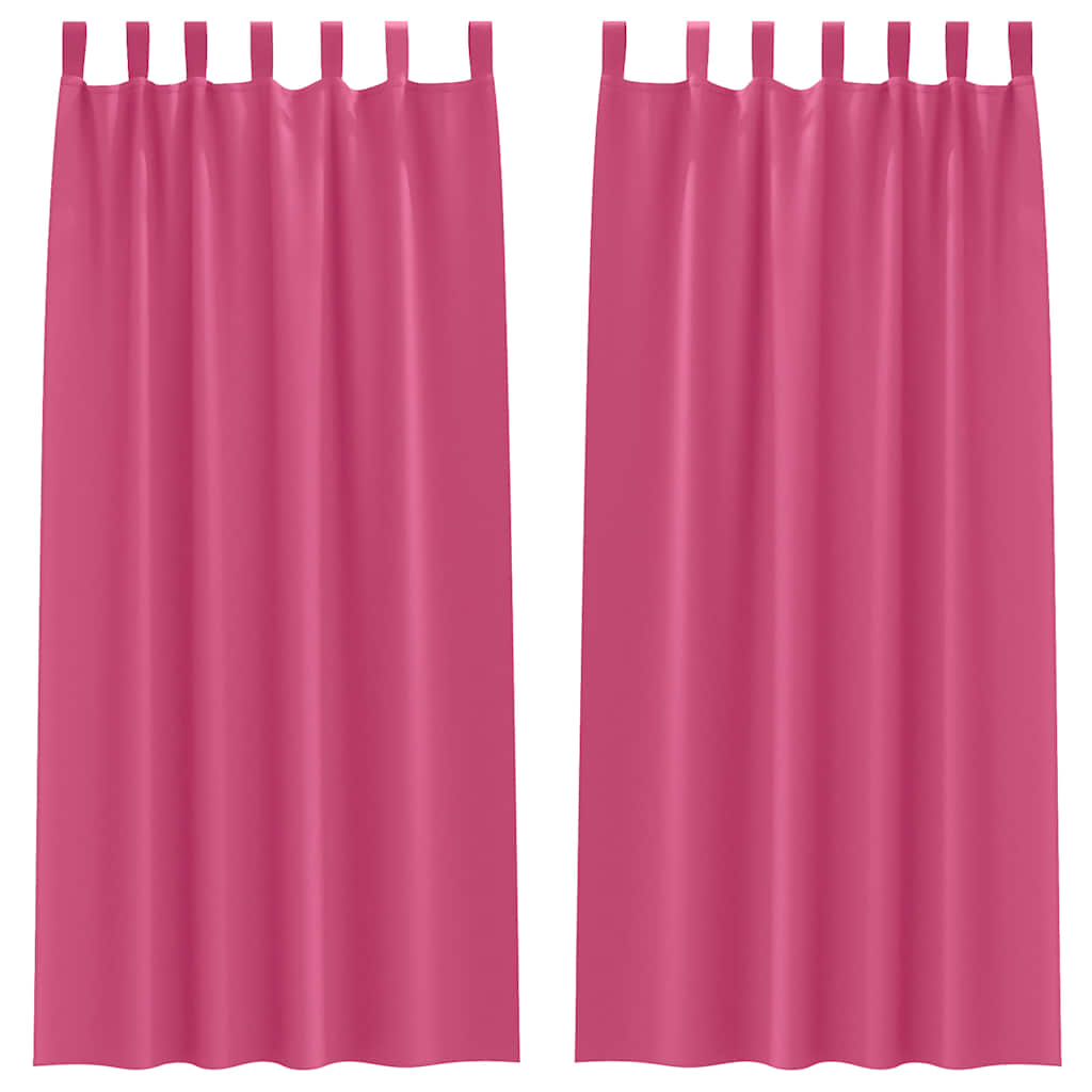 Tende Blackout con Anelli 2 pz Rosa Vivo 225 x 140 cm