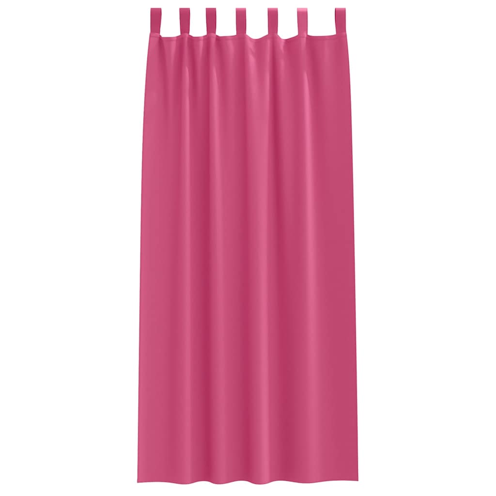 Tende Blackout con Anelli 2 pz Rosa Vivo 225 x 140 cm
