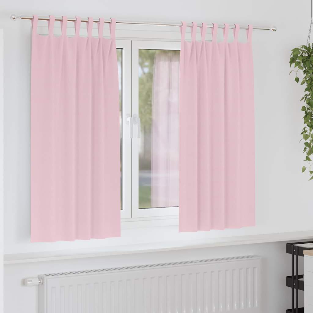 Tende Blackout con Anelli 2 pz Rosa baby 175 x 140 cm
