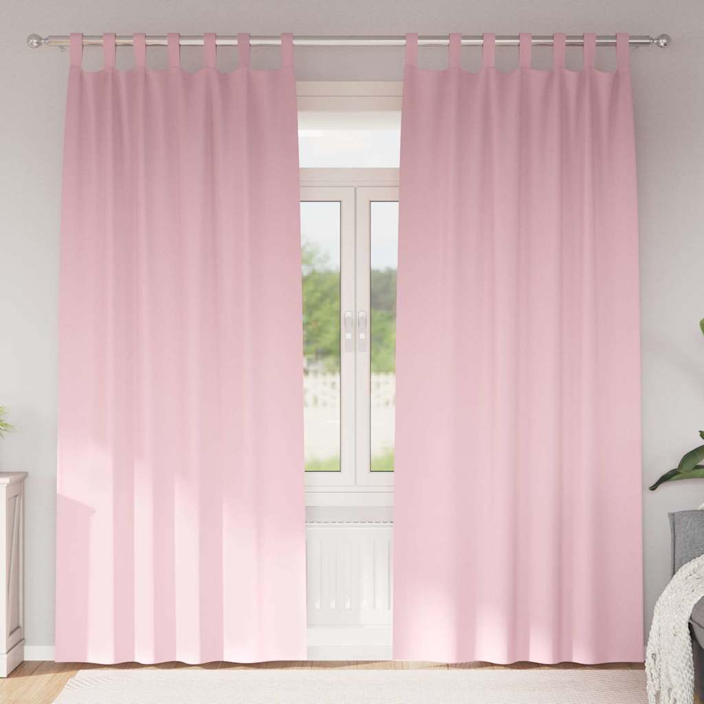 Tende Blackout con Anelli 2 pz Rosa baby 245 x 140 cm