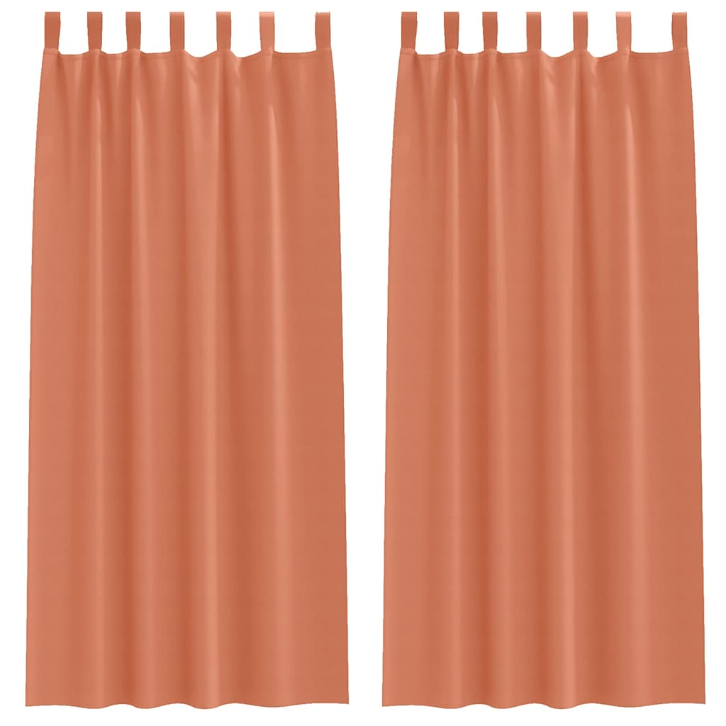 Tende Blackout con Anelli 2 pz Terracotta 225 x 140 cm
