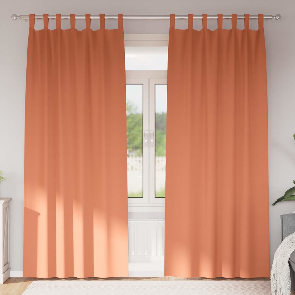 Tende Blackout con Anelli 2 pz Terracotta 260 x 140 cm