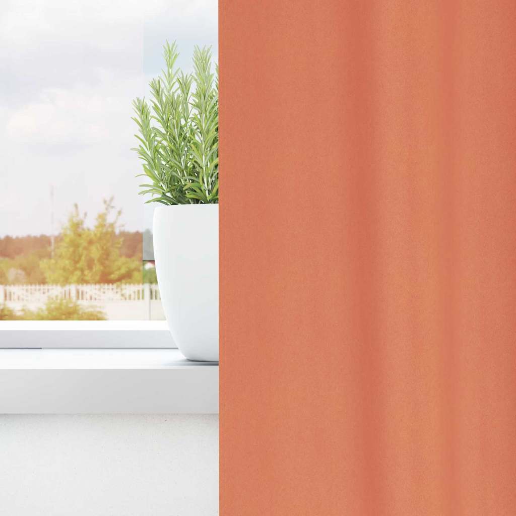 Tende Blackout con Anelli 2 pz Terracotta 260 x 140 cm