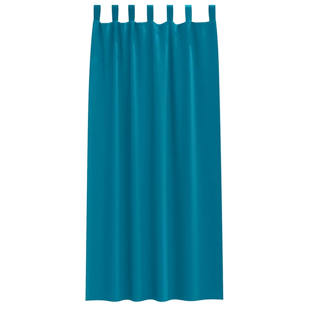 Tende Blackout con Anelli 2 pz Turchese 260 x 140 cm Poliestere