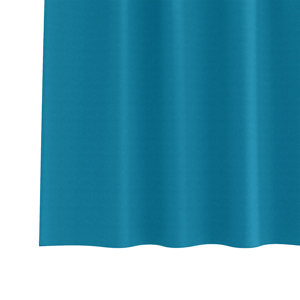 Tende Blackout con Anelli 2 pz Turchese 260 x 140 cm Poliestere
