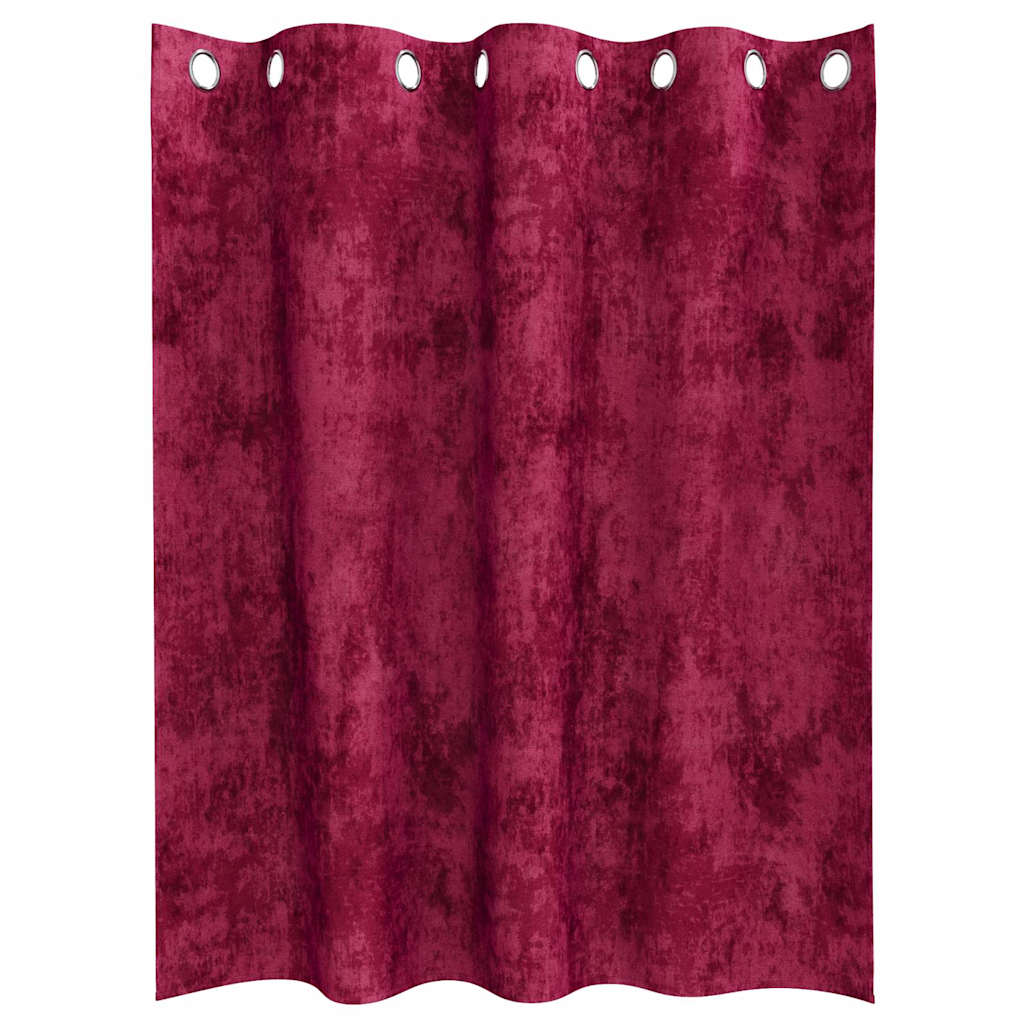 Tende in Velluto 2 pz Rosso Vino 140 x 140 cm Velluto