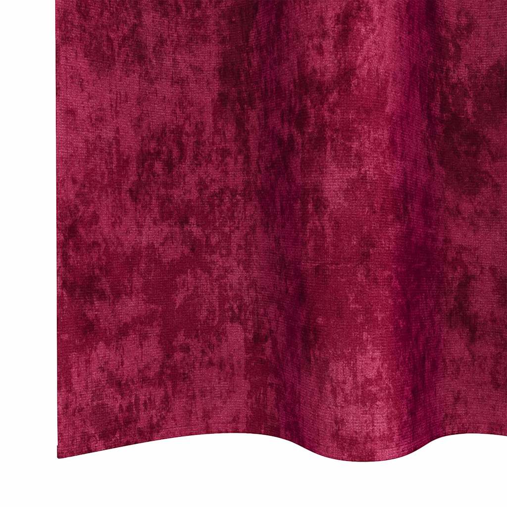 Tende in Velluto 2 pz Rosso Vino 175 x 140 cm Velluto