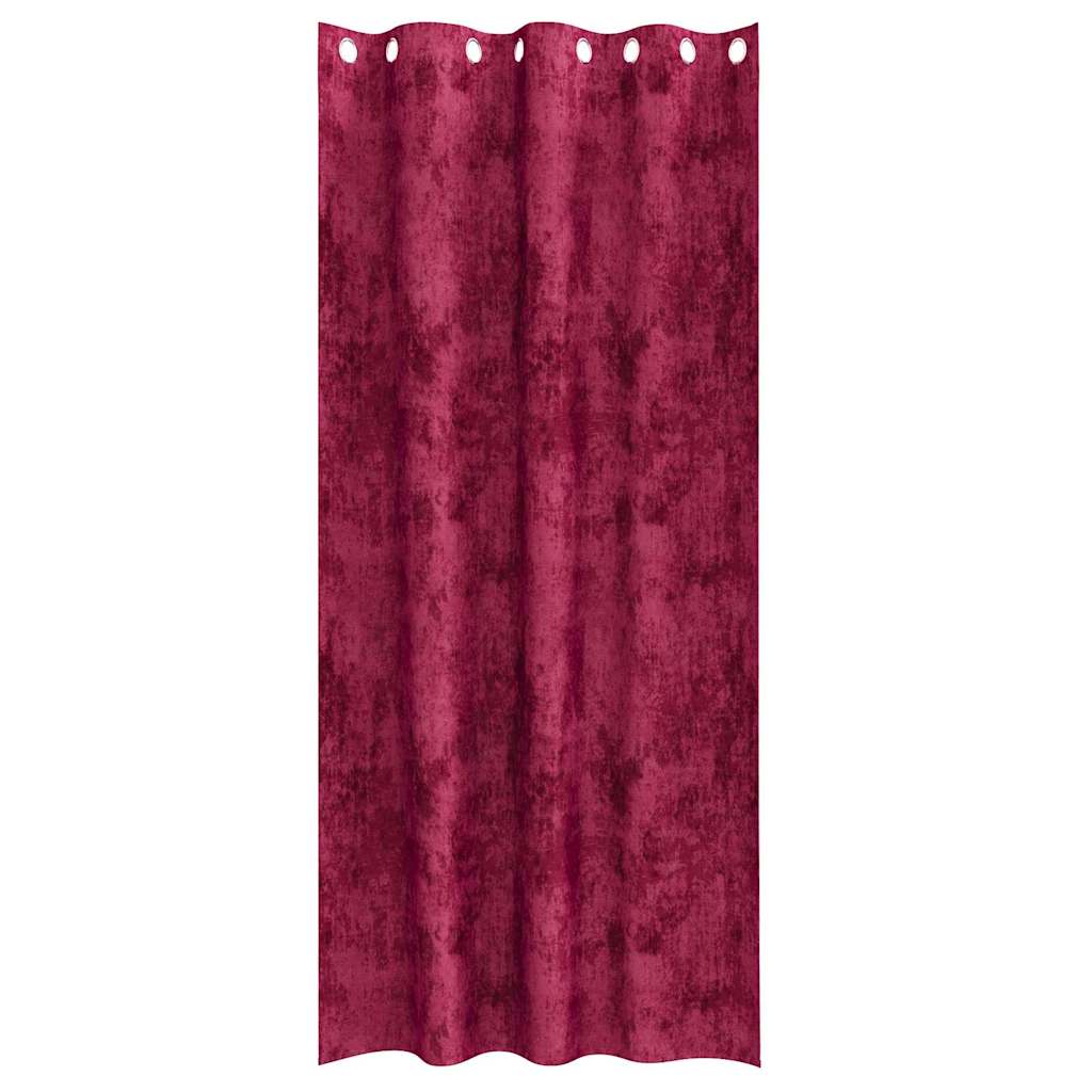 Tende in Velluto 2 pz Rosso vino 245 x 140 cm Velluto