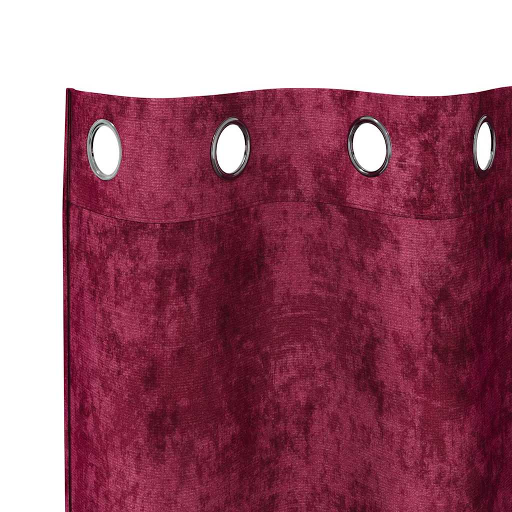 Tende in Velluto 2 pz Rosso vino 245 x 140 cm Velluto
