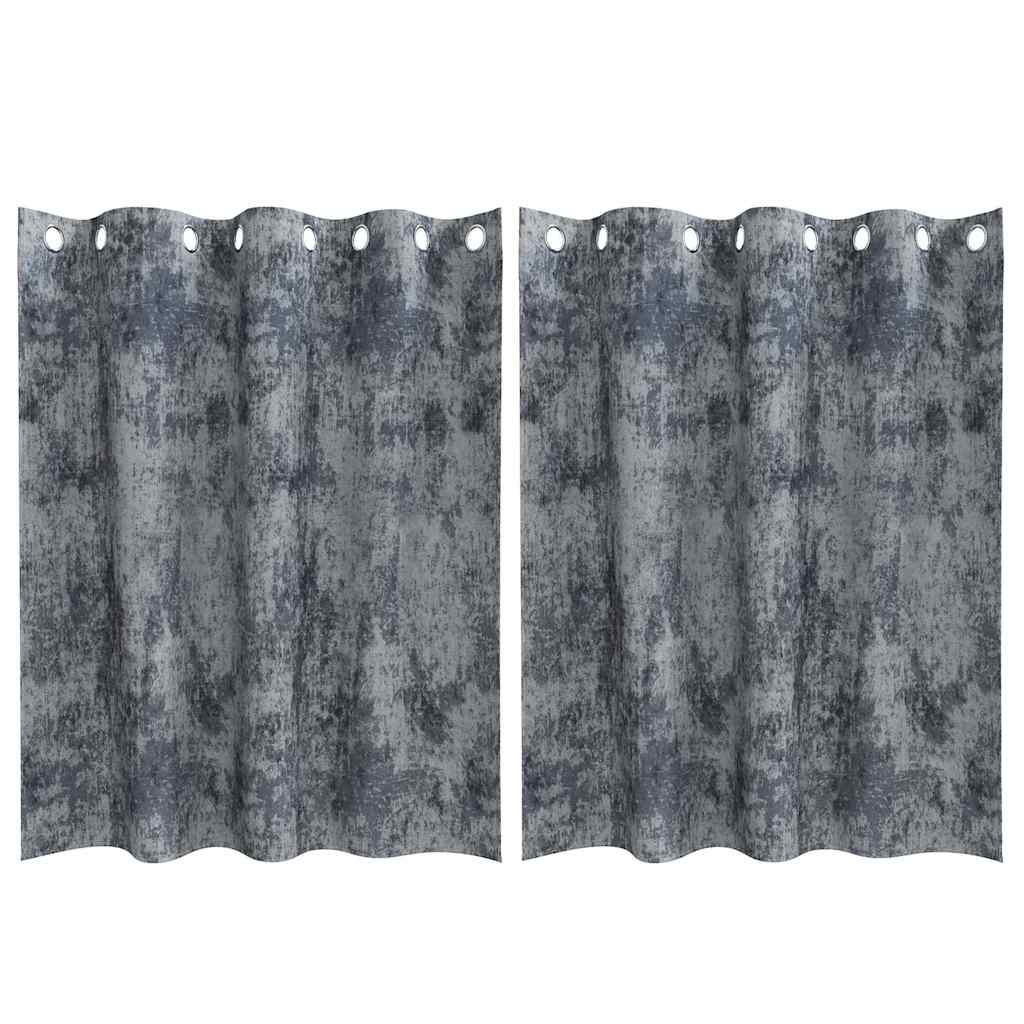 Tende in Velluto 2 pz Grigio Argento 140 x 140 cm Velluto