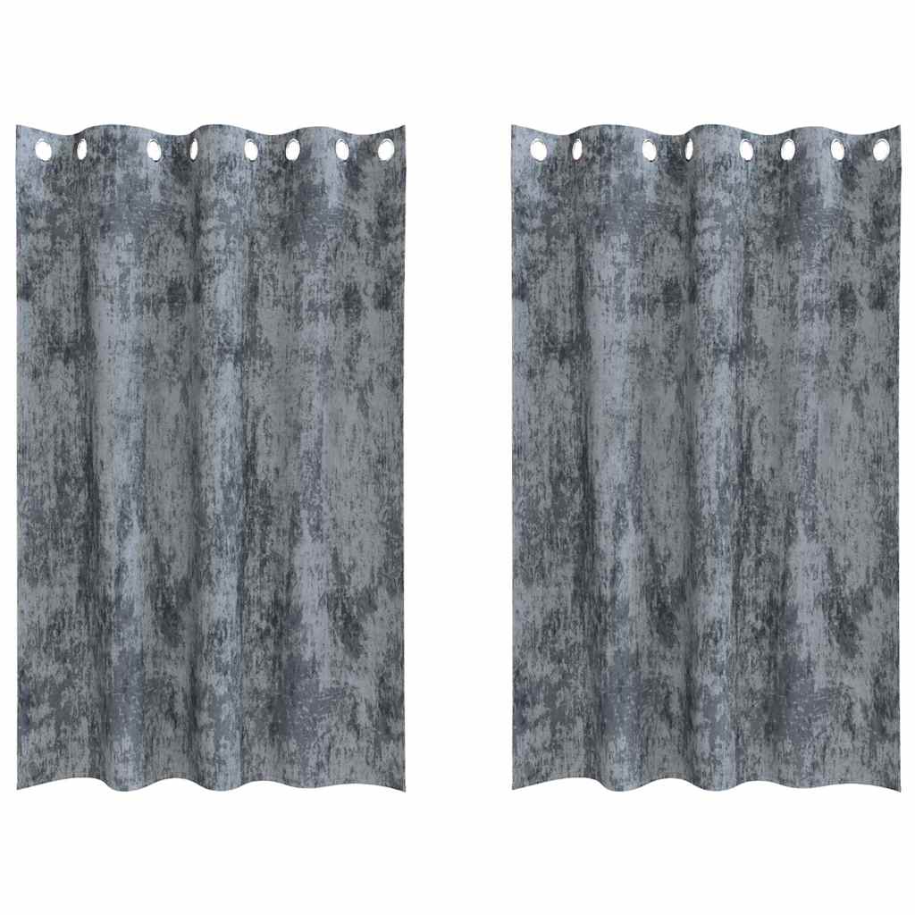 Tende in Velluto 2 pz Grigio Argento 175 x 140 cm Velluto