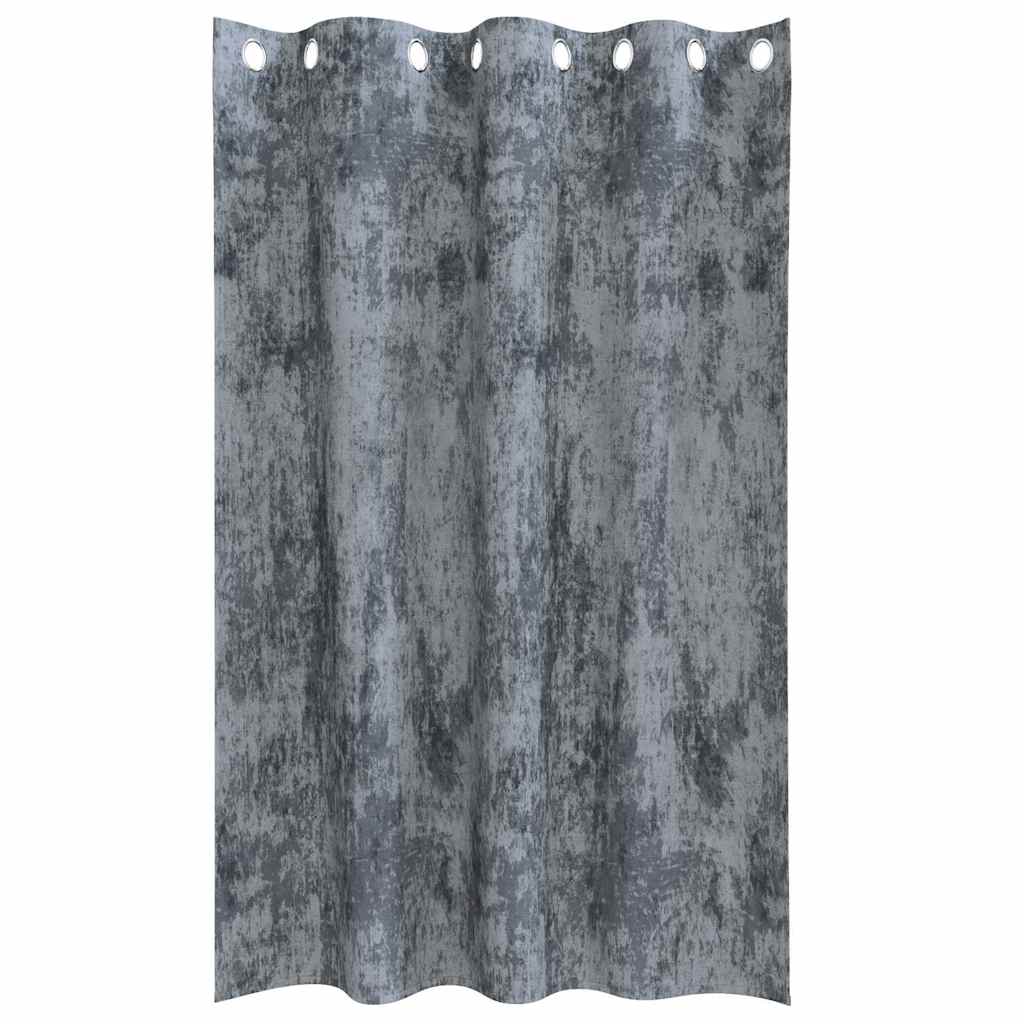 Tende in Velluto 2 pz Grigio Argento 175 x 140 cm Velluto