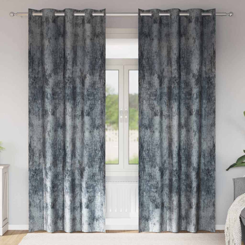 Tende in Velluto 2 pz Grigio Argento 225 x 140 cm Velluto
