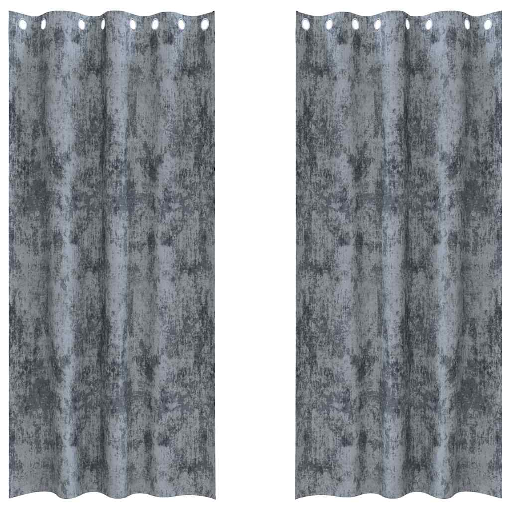 Tende in Velluto 2 pz Grigio Argento 245 x 140 cm Velluto