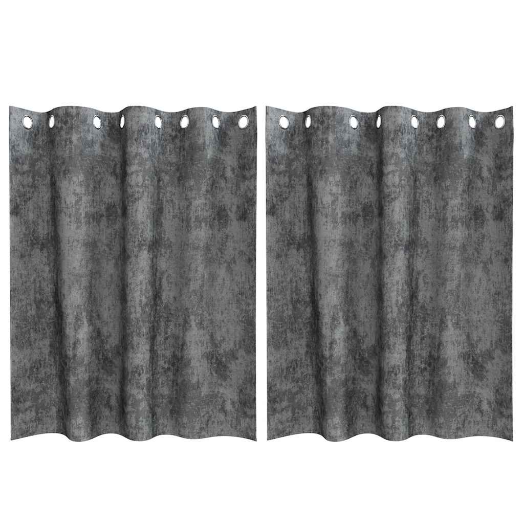Tende in Velluto 2 pz Grigio 140 x 140 cm Velluto