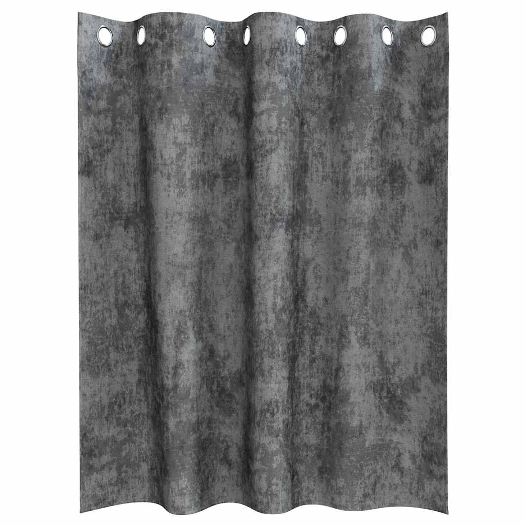 Tende in Velluto 2 pz Grigio 140 x 140 cm Velluto