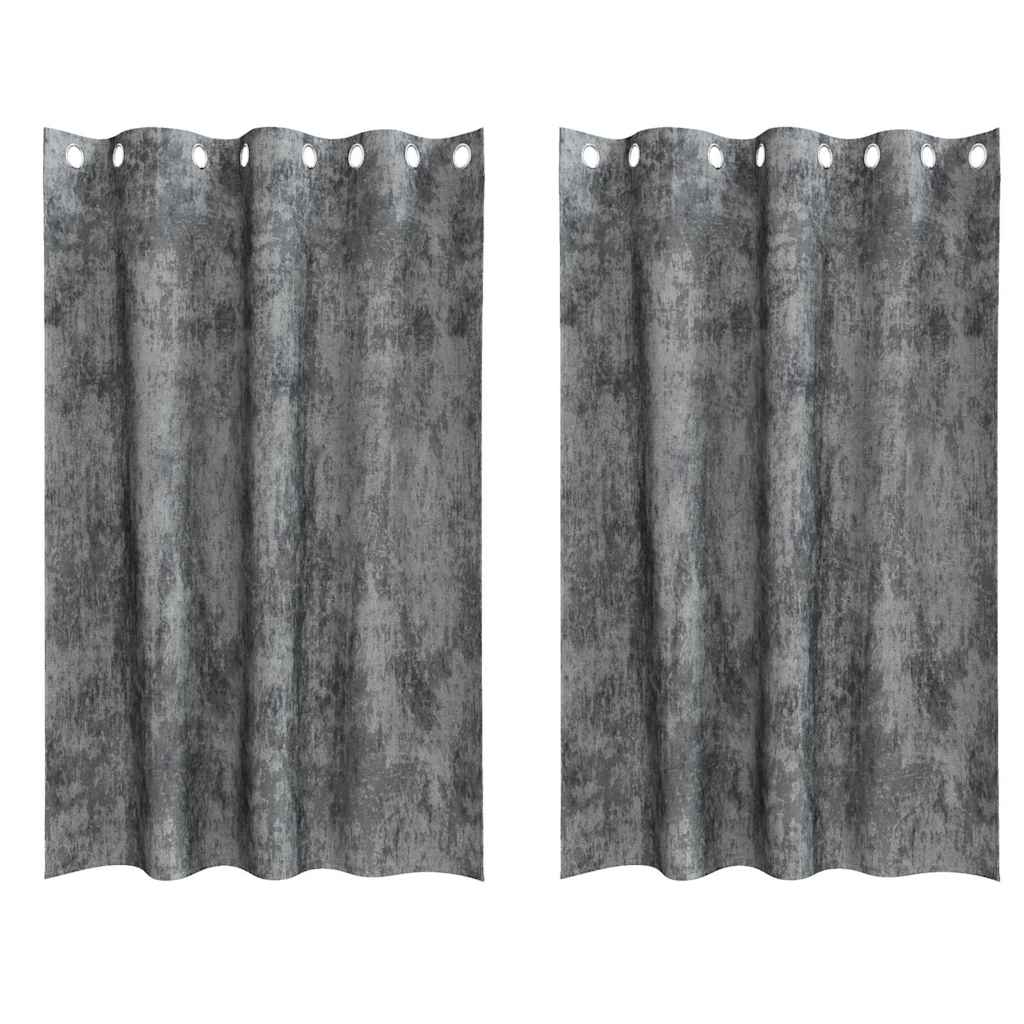 Tende in Velluto 2 pz Grigio 175 x 140 cm Velluto