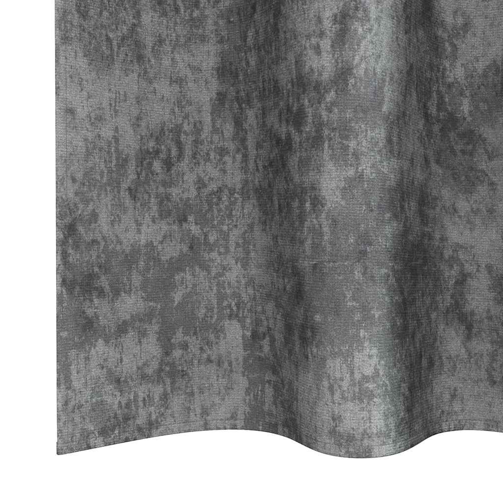 Tende in Velluto 2 pz Grigio 245 x 140 cm Velluto