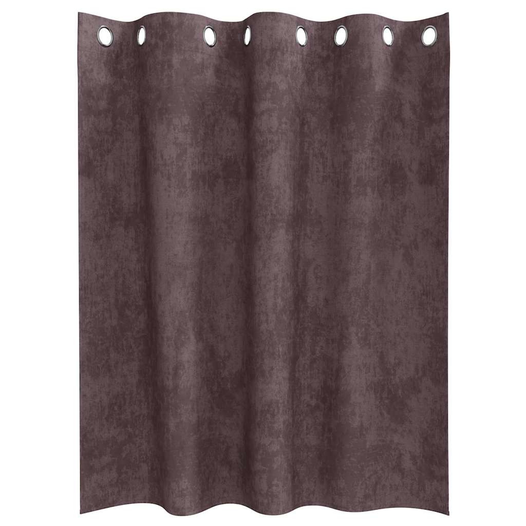 Tende in Velluto 2 pz Marrone 140 x 140 cm Velluto